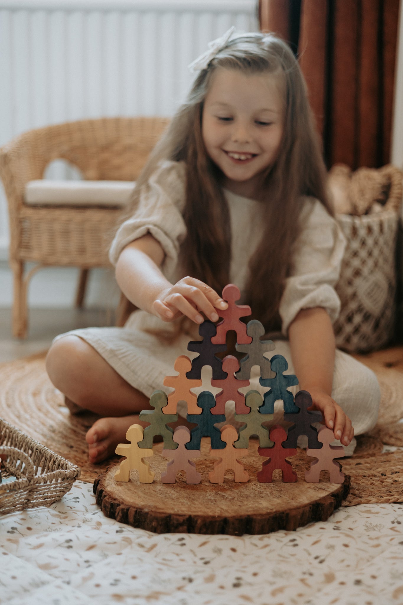 Omuleti creativi colorati din lemn - Coloured (27 buc) - Flockmen