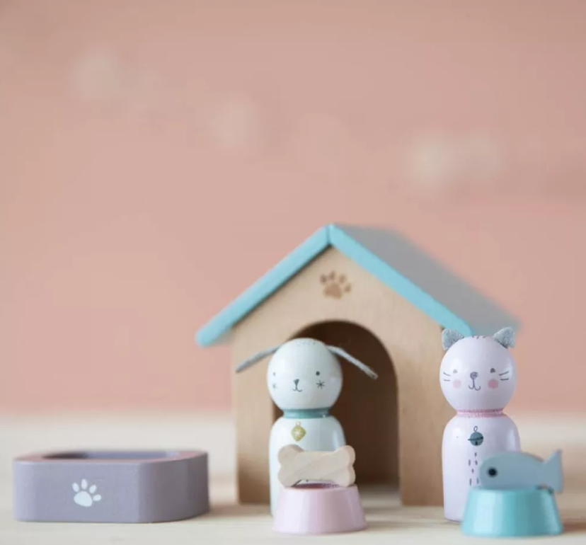 Accesorii pentru casuta de papusi din lemn - Animalute de casa - Little Dutch