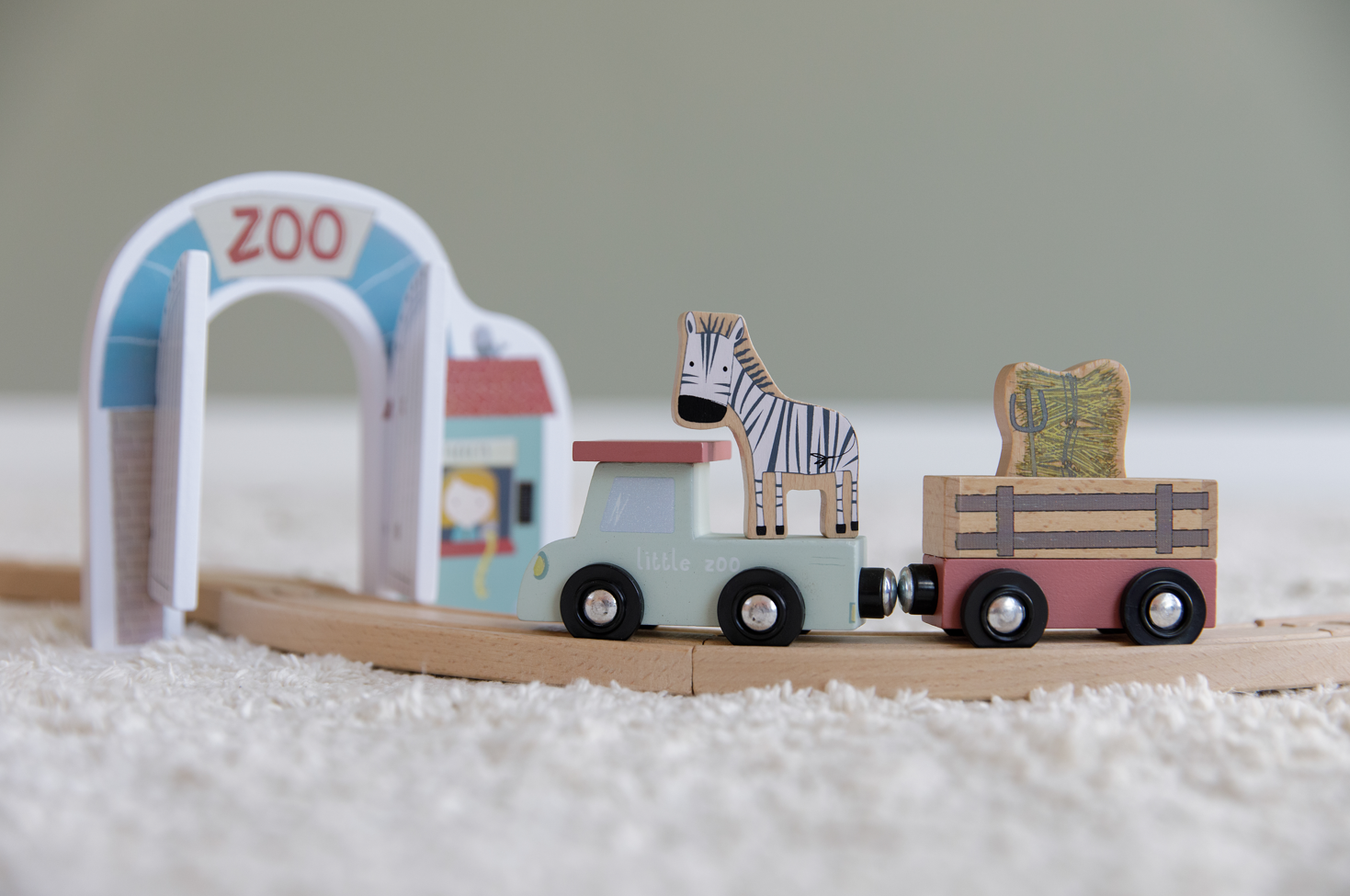 Gradina zoologica cu figurine din lemn - Little Railway - Little Dutch