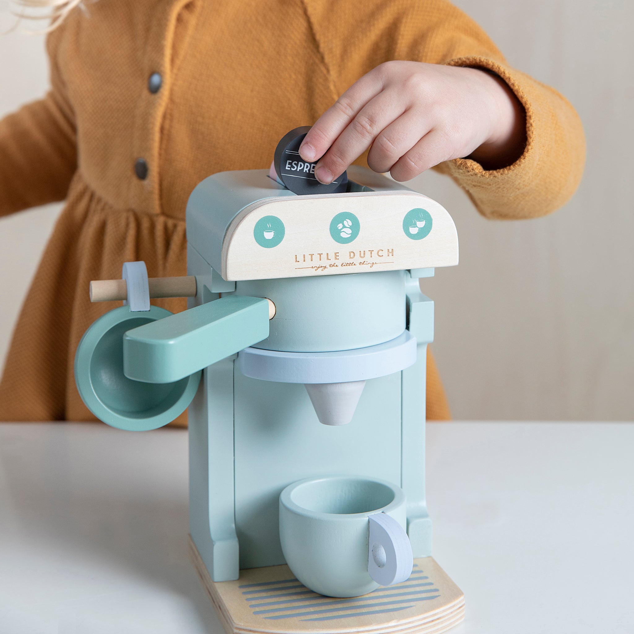 Aparat de cafea si espressor din lemn - Little Dutch