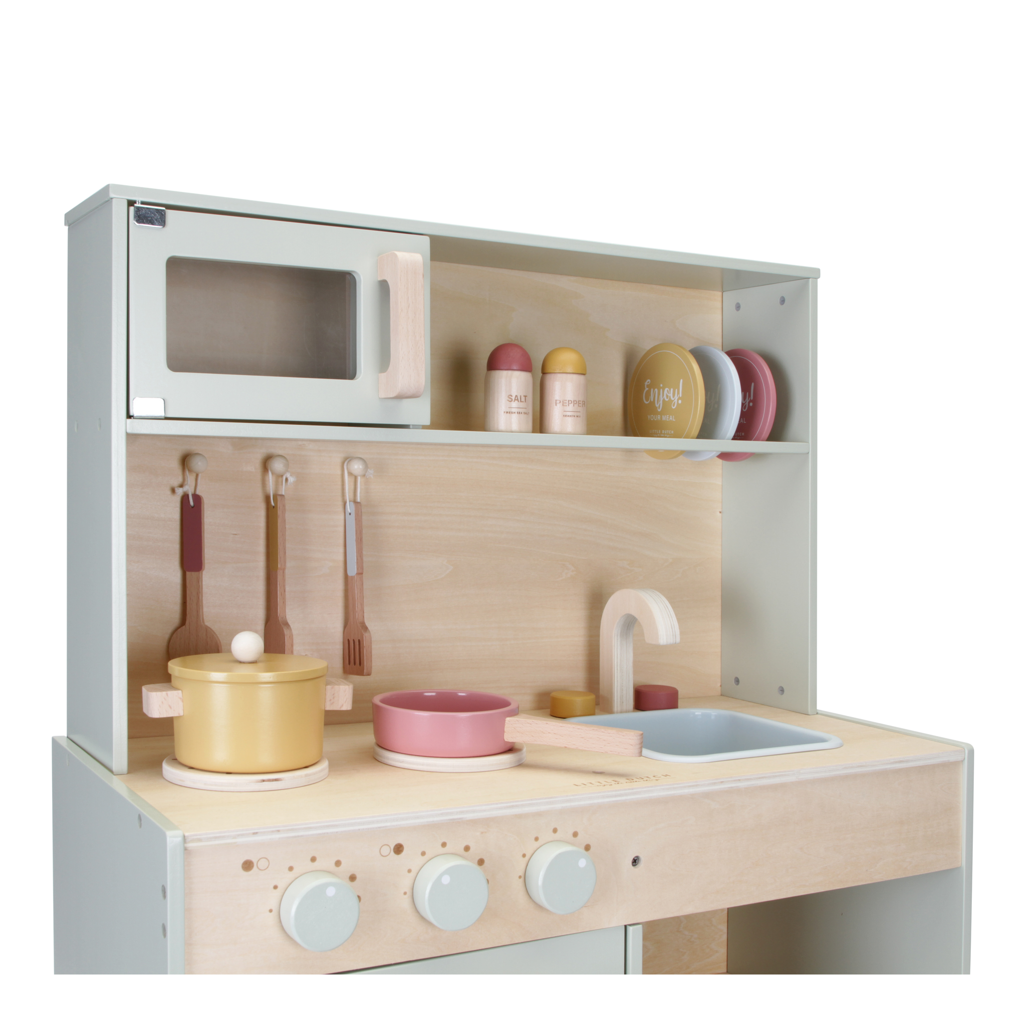 Bucatarie din lemn mint cu accesorii - Little Dutch