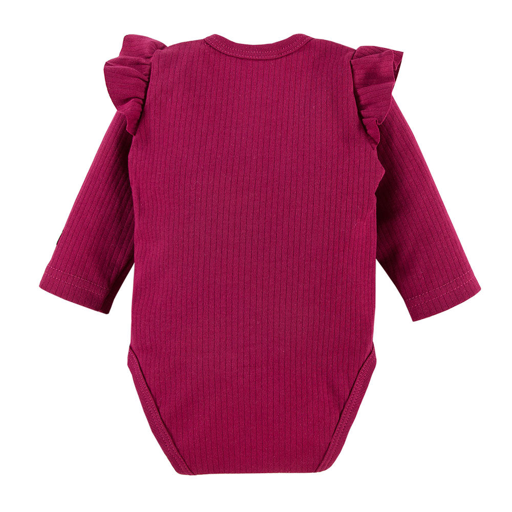 Body Ivy cu volane si capse bordo - Simply Comfy