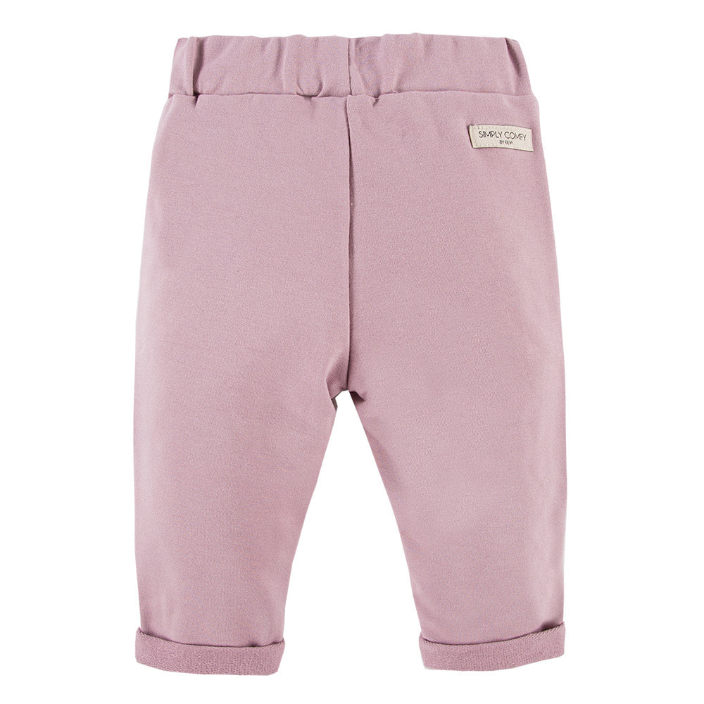 Pantaloni Tiffany cu volane lila  - Simply Comfy