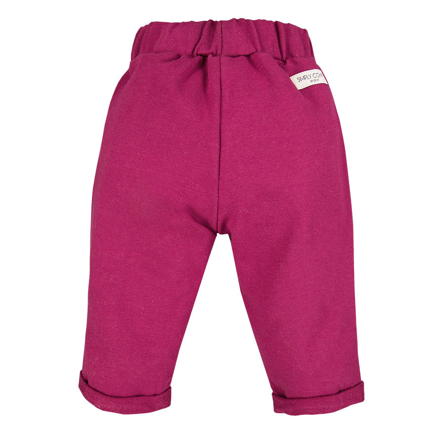 Pantaloni Tiffany cu volane bordo - Simply Comfy